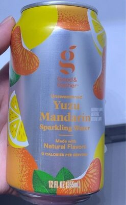 Yuzu Mandarin Unsweetened Sparkling Water, Yuzu Mandarin