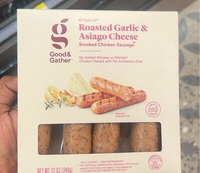 Roasted Garlic & Asiago Cheese Smoked Chicken Sausage, Roasted Garlic & Asiago Cheese