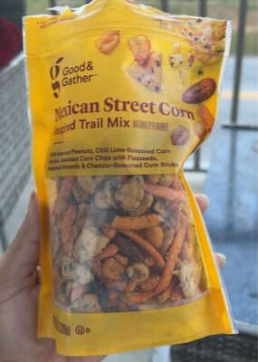 Mexican Street Corn Inspired Trail Mix With Seasoned Peanuts, Chili Lime-Seasoned Corn Kernels, Seasoned Corn Chips With Flaxseeds, Seasoned Almonds & Cheddar-Seasoned Corn Sticks, Mexican Street Corn