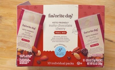 Nutty Chocolate Cherry Almonds, Pecans, Dark Chocolate Drops, Dried Sweetened Cherries And Macadamia Nuts Keto Friendly Trail Mix, Nutty Chocolate Cherry