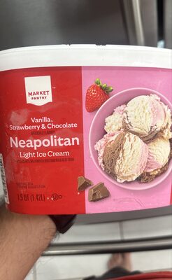 Neapolitan Vanilla, Strawberry & Chocolate Light Ice Cream, Neapolitan