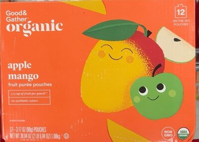 Apple Mango Fruit Puree Pouches, Apple Mango