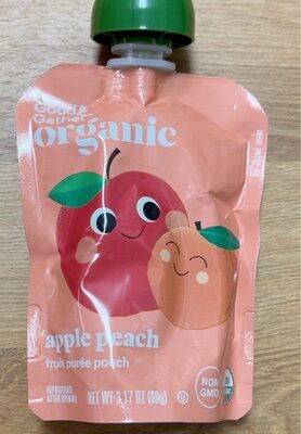 Apple Peach Fruit Puree Pouches, Apple Peach