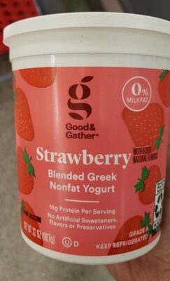 Strawberry Blended Greek Nonfat Yogurt, Strawberry