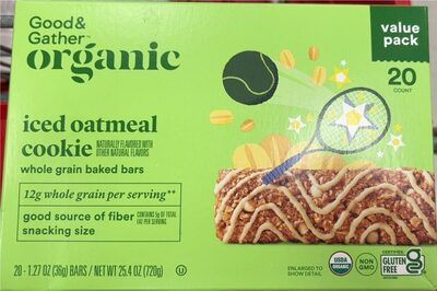 Iced Oatmeal Cookie Whole Grain Baked Bars, Iced Oatmeal Cookie