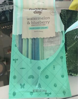 Watermelon & Blueberry Filled Candy Straws, Watermelon & Blueberry