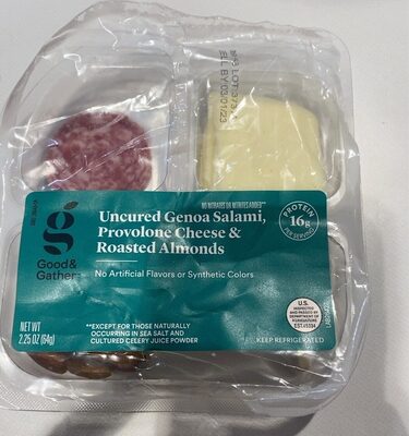 Uncured Genoa Salami, Provolone Cheese & Roasted Almonds, Uncured Genoa, Provolone, Roasted