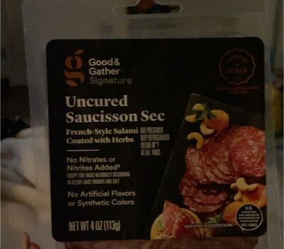 Uncured Saucisson Sec French-Style Salami Coated With Herbs, Uncured Saucisson Sec