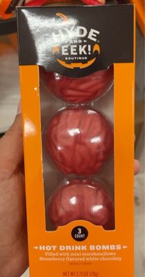 Strawberry Flavored White Chocolaty Hot Drink Bombs Filled With Mini Marshmallows, Strawberry