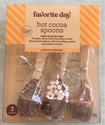 Hot Cocoa Spoons, Pumpkin Spice, Milk Chocolaty Coated With Marshmallows, Milk Chocolaty Coated With Salted Caramel
