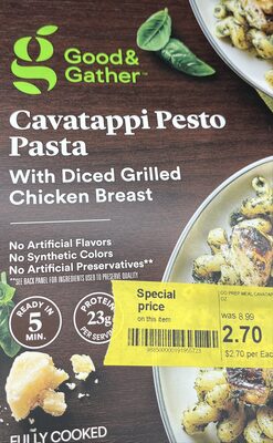 Cavatappi Pesto Pasta With Diced Grilled Chicken Breast, Cavatappi Pesto