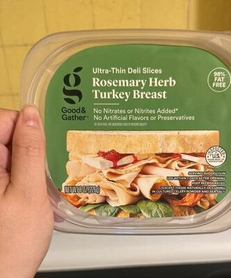 Rosemary Herb Turkey Breast Ultra-Thin Deli Slices, Rosemary Herb
