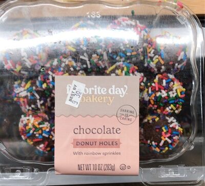 Chocolate Donut Holes With Rainbow Sprinkles, Chocolate