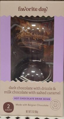 Hot Chocolate Drink Bomb, Dark Chocolate With Drizzle & Milk Chocolate With Salted Caramel