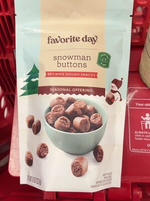 Snowman Buttons Brownie Dough Snacks, Snowman Buttons