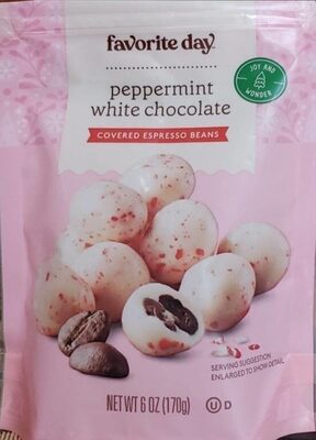 Peppermint White Chocolate Covered Espresso Beans, Peppermint White Chocolate