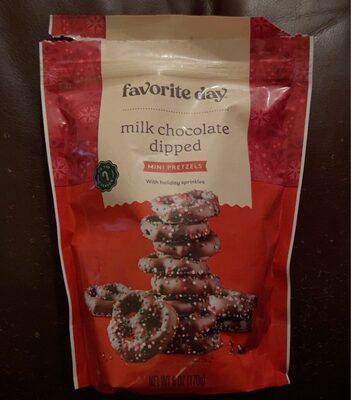 Milk Chocolate Dipped Mini Pretzels With Holiday Sprinkles, Milk Chocolate