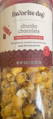 Chunky Chocolate Indulgent Snack Mix With Popcorn, Pretzels And Potato Chips, Chunky Chocolate