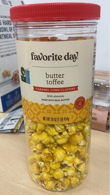 Butter Toffee Caramel Corn Clusters With Almonds, Butter Toffee With Almonds