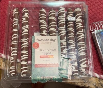 Milk Chocolate Dipped Pretzel Rods, Milk Chocolate