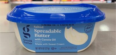 Salted Spreadable Butter With Canola Oil, Salted