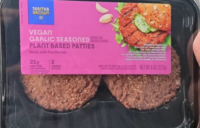 Vegan Garlic Seasoned Plant Based Patties, Vegan Garlic Seasoned