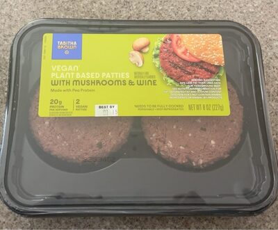 Vegan Plant Based Patties With Mushrooms & Wine, Vegan With Mushrooms & Wine