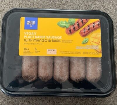 Vegan Plant Based Sausage With Mango & Basil, Vegan With Mango & Basil