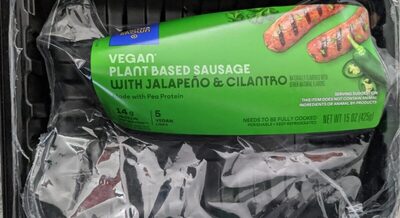 Vegan Plant Based Sausage With Jalapeno & Cilantro, Vegan With Jalapeno & Cilantro
