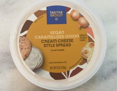 Vegan Caramelized Onion Cream Cheese Style Spread, Vegan Caramelized Onion
