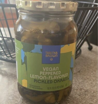Vegan Peppered Lemon-Flavored Pickled Okra, Vegan Peppered Lemon