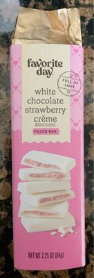 White Chocolate Strawberry Creme Filled Bar, White Chocolate Strawberry Creme