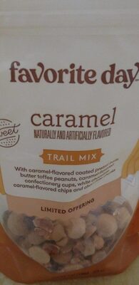 Caramel Trail Mix With Caramel-Flavored Coated Pretzel Balls, Butter Toffee Peanuts, Caramel-Flavored Confectionery Cups, White Chocolate Caramel-Flavored Chips And Chocolate Chunks, Caramel