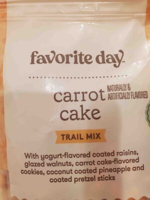 Carrot Cake Trail Mix With Yogurt-Flavored Coated Raisins, Glazed Walnuts, Carrot Cake-Flavored Cookies, Coconut Coated Pineapple And Coated Pretzel Sticks, Carrot Cake
