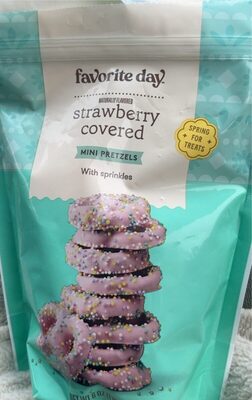 Strawberry Covered Mini Pretzels With Sprinkles, Strawberry