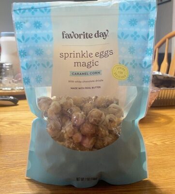Sprinkle Eggs Magic Caramel Corn With White Chocolate Drizzle, Sprinkle Eggs Magic