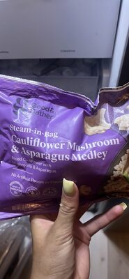Cauliflower Mushroom & Asparagus Steam-In-Bag Medley, Cauliflower Mushroom & Asparagus