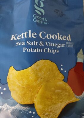 Sea Salt & Vinegar Kettle Cooked Potato Chips, Sea Salt & Vinegar