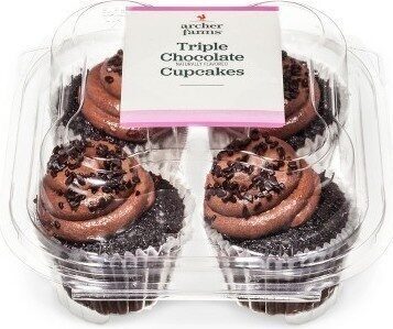 Triple Chocolate Filled Cupcakes, Triple Chocolate