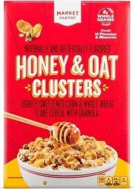 Honey & Oat Clusters Sweetened Corn & Whole Wheat Flake Cereal With Granola, Honey & Oat Clusters