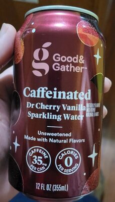 Dr Cherry Vanilla Caffeinated Sparkling Water, Dr Cherry Vanilla