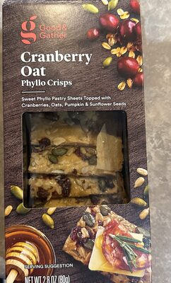 Cranberry Oat Phyllo Crisps, Cranberry Oat