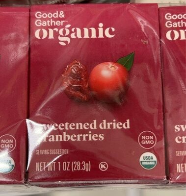 Good & Gather Organic Sweetened Dried Cranberries 6-Pack/1oz Cartons