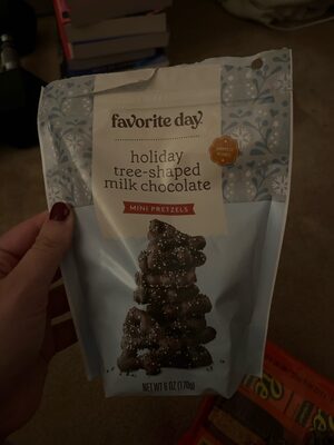 Holiday Tree-Shaped Milk Chocolate Mini Pretzels, Holiday Tree-Shaped Milk Chocolate