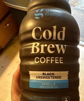 Vanilla Black Unsweetened Cold Brew 100% Arabica Coffee, Vanilla