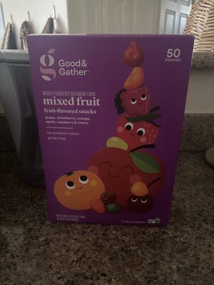 Mixed Fruit Grape, Strawberry, Orange, Apple, Raspberry & Cherry Fruit-Flavored Snacks, Mixed Fruit