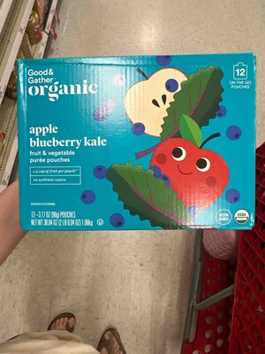 Apple Blueberry Kale Fruit & Vegetable Puree Pouches, Apple Blueberry Kale