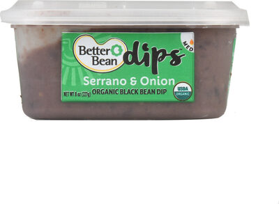 Organic Medium Serrano & Onion Black Bean Dips, Serrano & Onion