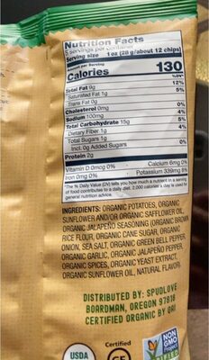 Jalapeno Organic Thick-Cut Potato Chips, Jalapeno