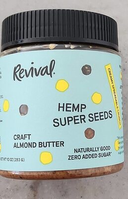 Creamy Spreadable Crunch Craft Almond Butter Hemp Super Seeds, Creamy Spreadable Crunch